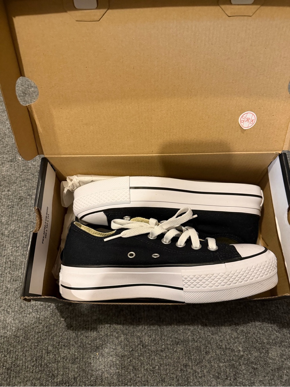 Converse Black and White Low-Top Platform Sneakers - Women's 5.5